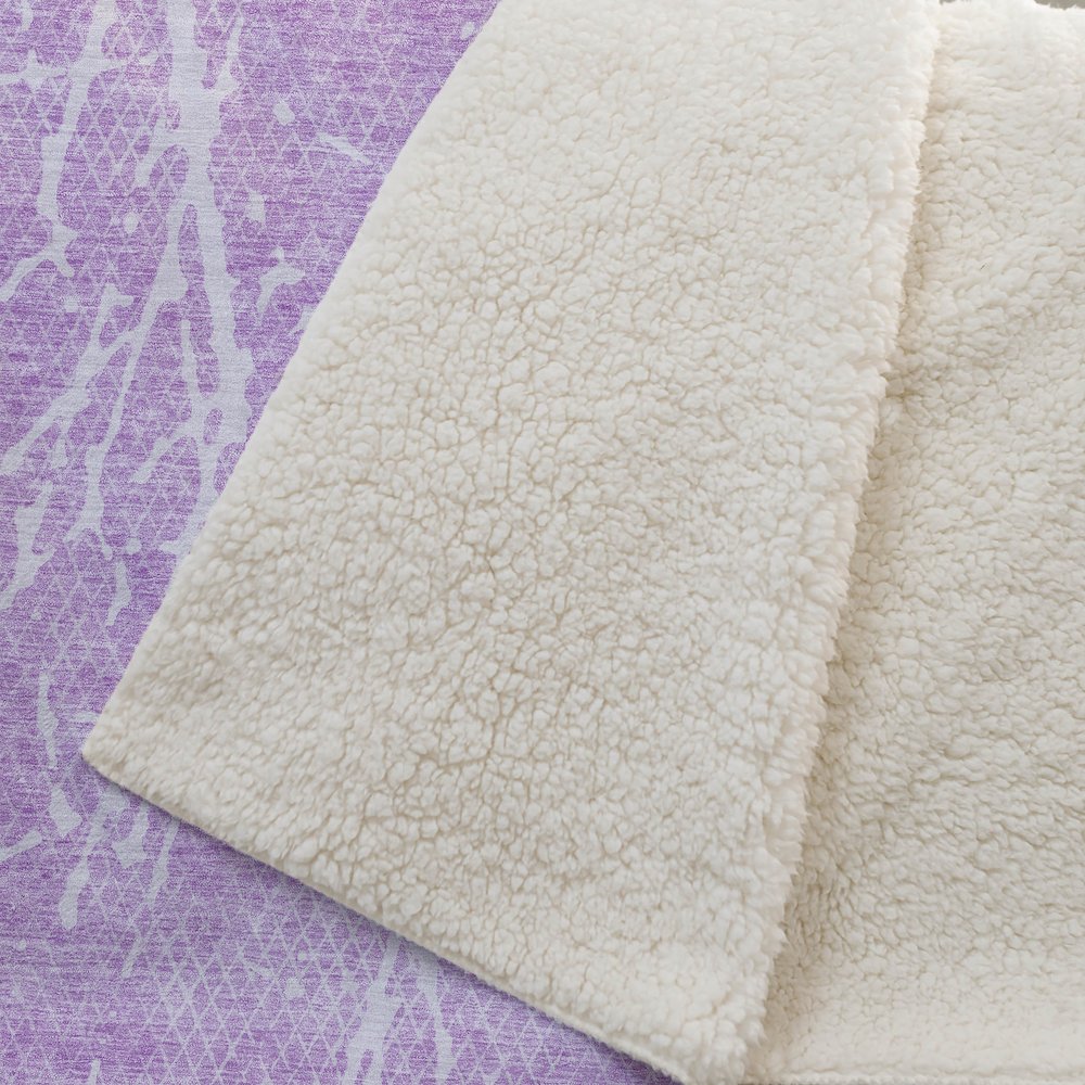 Premium Machine Washable ASB628 Lilac 50" x 70" Sherpa Throw Blanket. Picture 2