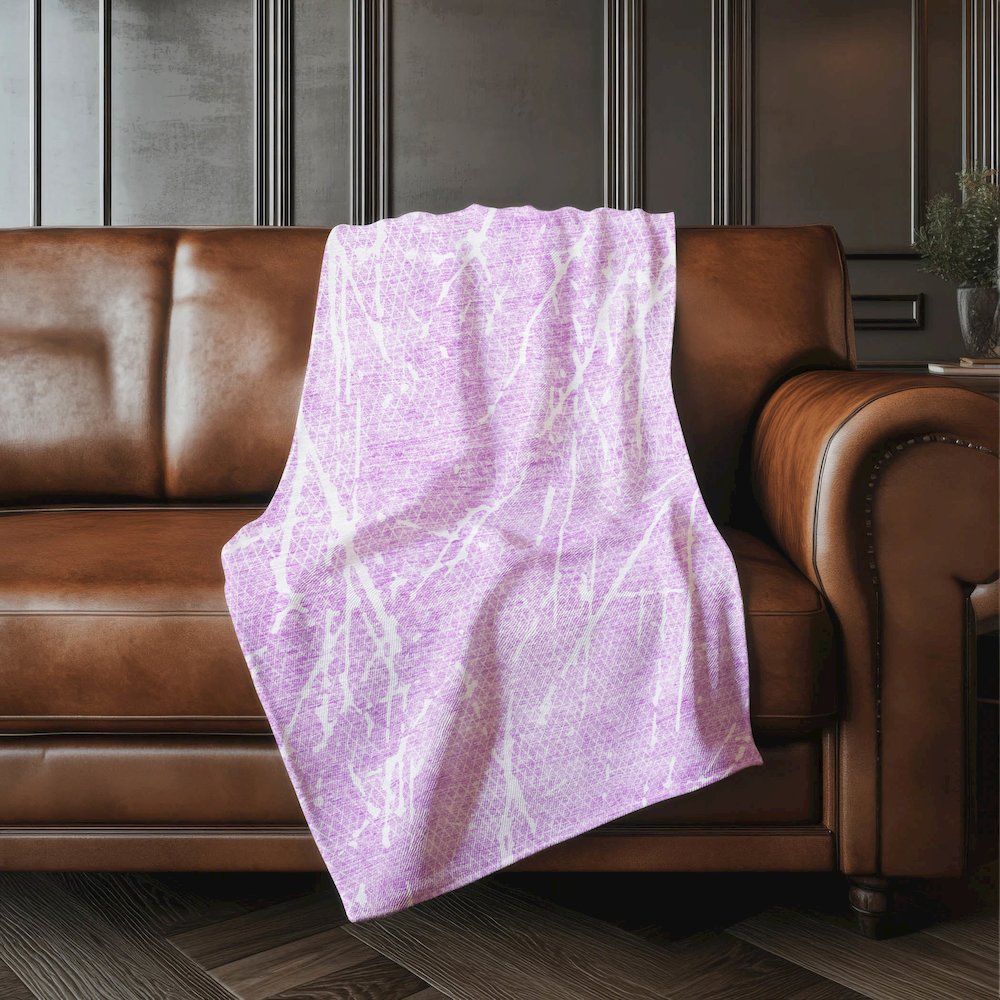 Premium Machine Washable ASB628 Lilac 50" x 70" Sherpa Throw Blanket. Picture 4