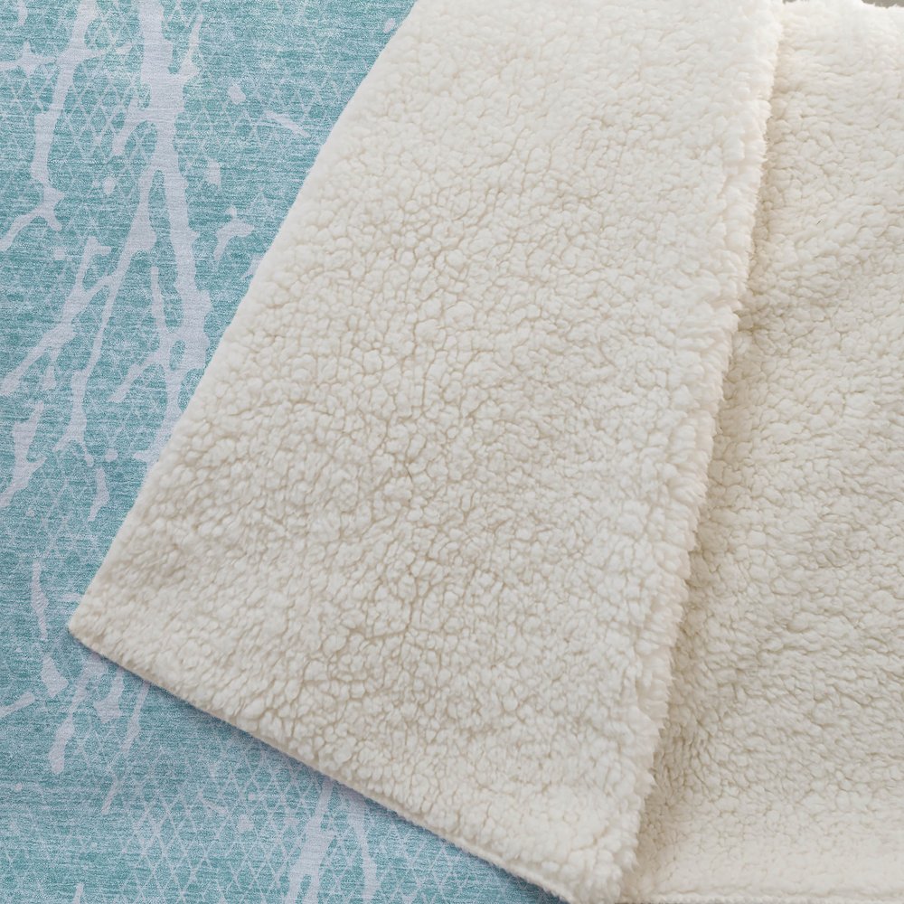 Premium Machine Washable ASB628 Teal 50" x 70" Sherpa Throw Blanket. Picture 2