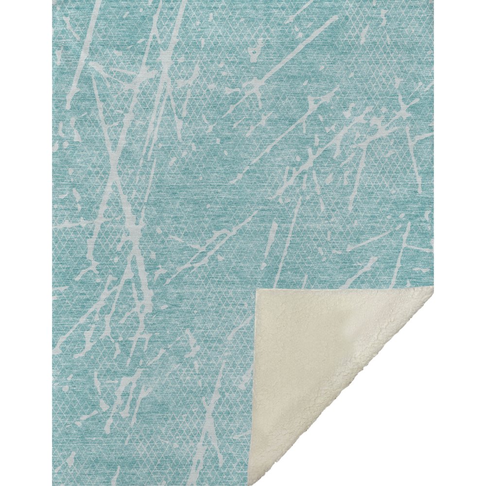 Premium Machine Washable ASB628 Teal 50" x 70" Sherpa Throw Blanket. Picture 1