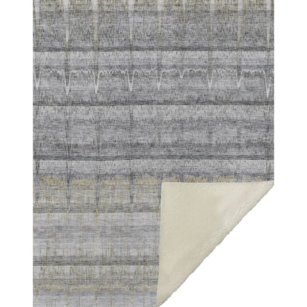 Premium Machine Washable ASB629 Gray 50" x 70" Sherpa Throw Blanket. Picture 1