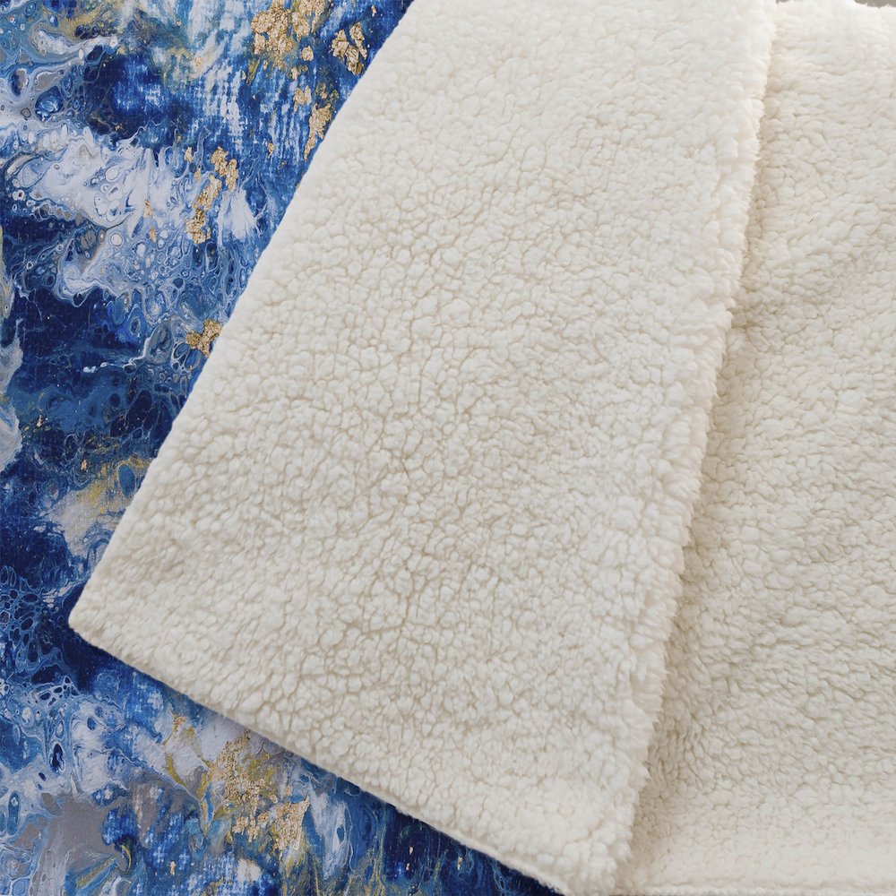 Premium Machine Washable ASB62 Blue 50" x 70" Sherpa Throw Blanket. Picture 2