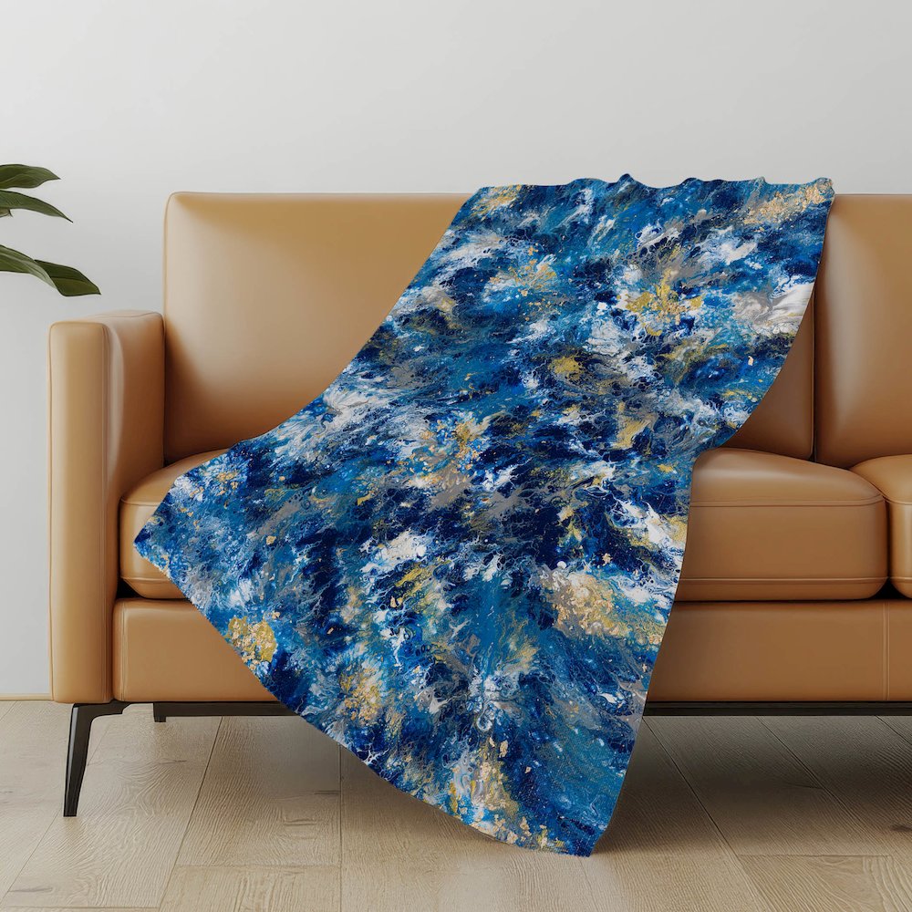 Premium Machine Washable ASB62 Blue 50" x 70" Sherpa Throw Blanket. Picture 4