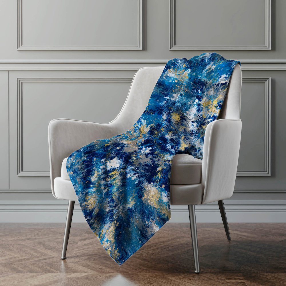 Premium Machine Washable ASB62 Blue 50" x 70" Sherpa Throw Blanket. Picture 5