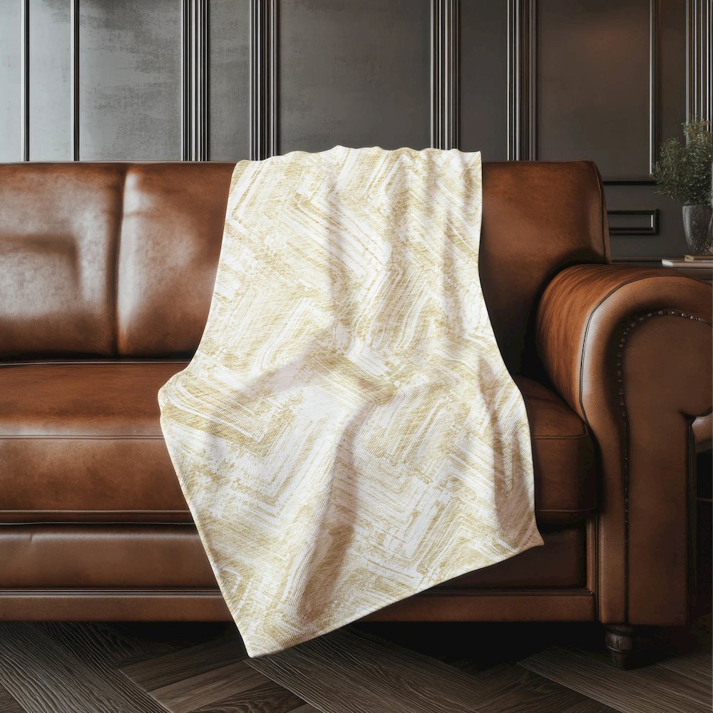 Premium Machine Washable ASB630 Beige 50" x 70" Sherpa Throw Blanket. Picture 4