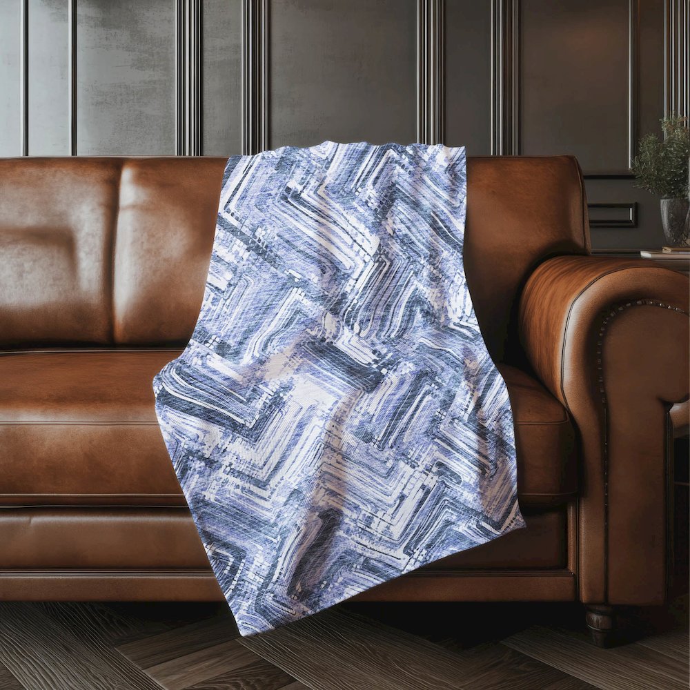 Premium Machine Washable ASB630 Blue 50" x 70" Sherpa Throw Blanket. Picture 4