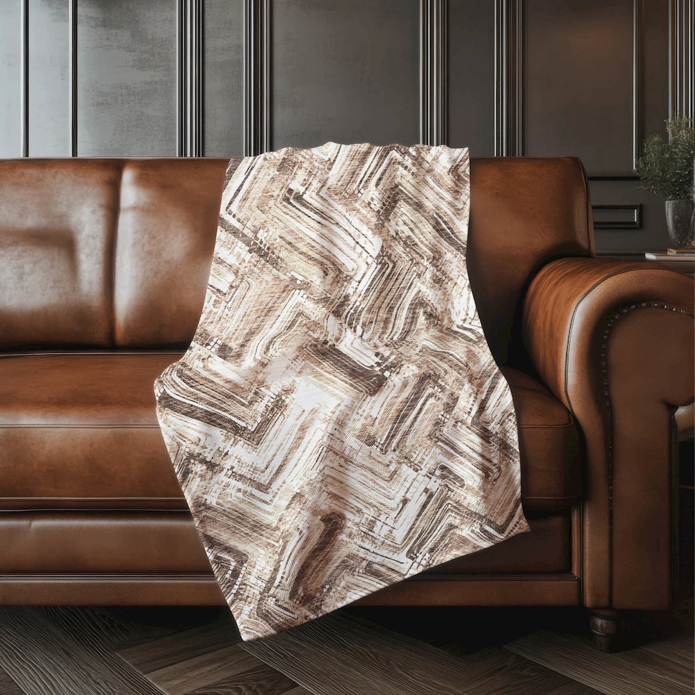 Premium Machine Washable ASB630 Brown 50" x 70" Sherpa Throw Blanket. Picture 4