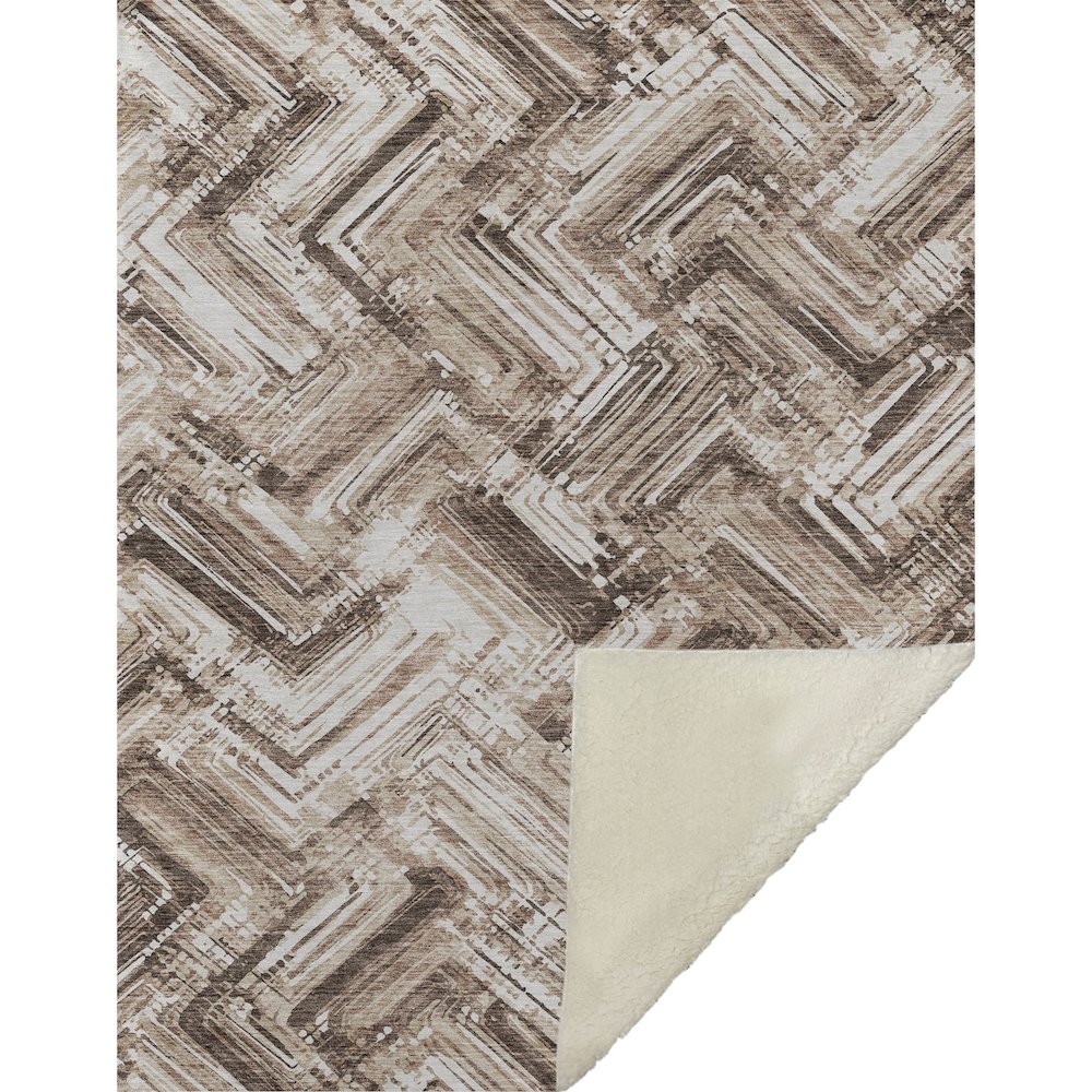 Premium Machine Washable ASB630 Brown 50" x 70" Sherpa Throw Blanket. Picture 1