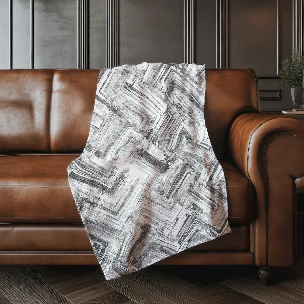Premium Machine Washable ASB630 Gray 50" x 70" Sherpa Throw Blanket. Picture 4
