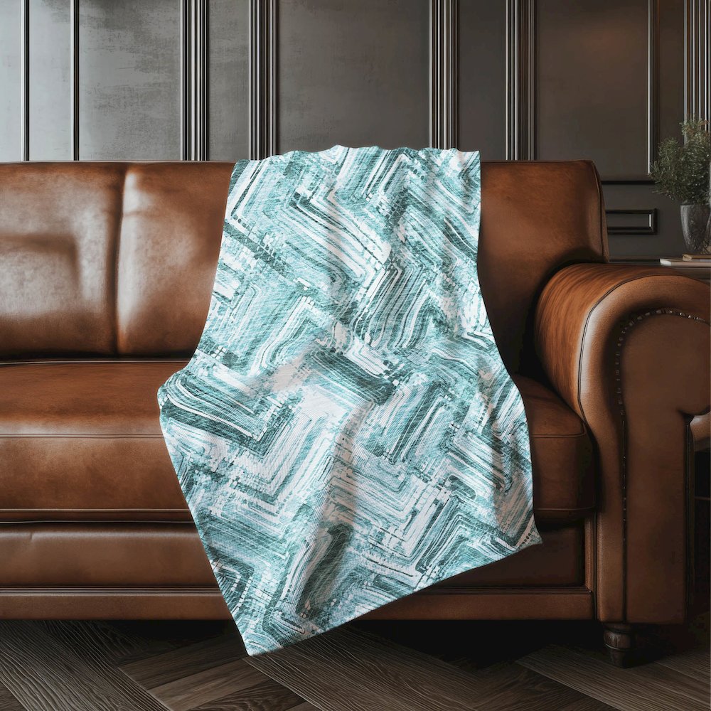 Premium Machine Washable ASB630 Teal 50" x 70" Sherpa Throw Blanket. Picture 4