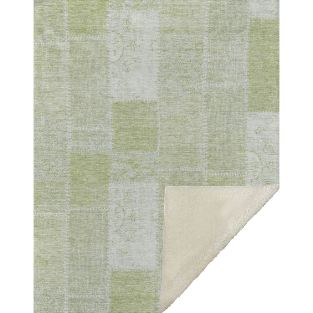 Premium Machine Washable ASB631 Aloe 50" x 70" Sherpa Throw Blanket. Picture 1