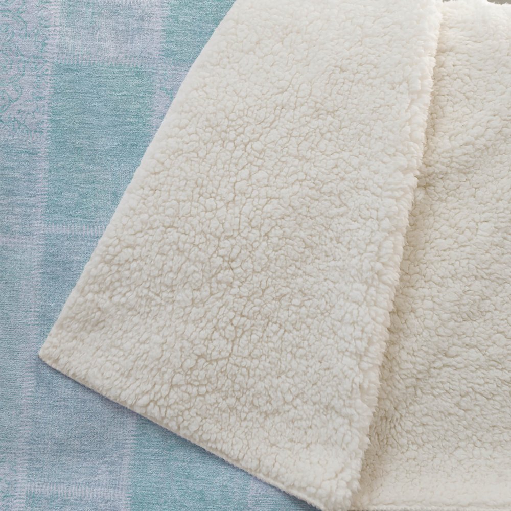 Premium Machine Washable ASB631 Aqua 50" x 70" Sherpa Throw Blanket. Picture 2