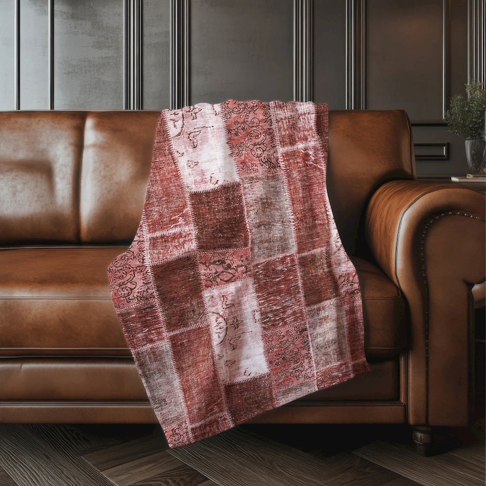 Premium Machine Washable ASB631 Burgundy 50" x 70" Sherpa Throw Blanket. Picture 4