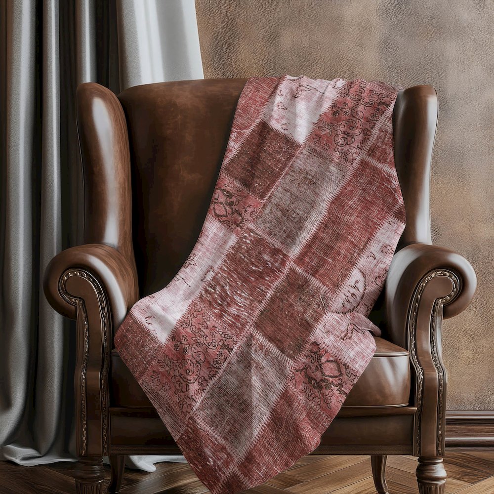 Premium Machine Washable ASB631 Burgundy 50" x 70" Sherpa Throw Blanket. Picture 5