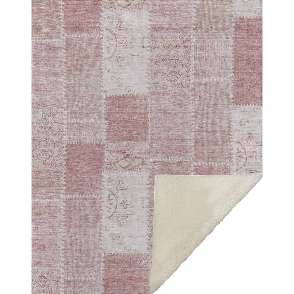 Premium Machine Washable ASB631 Pink 50" x 70" Sherpa Throw Blanket. Picture 1