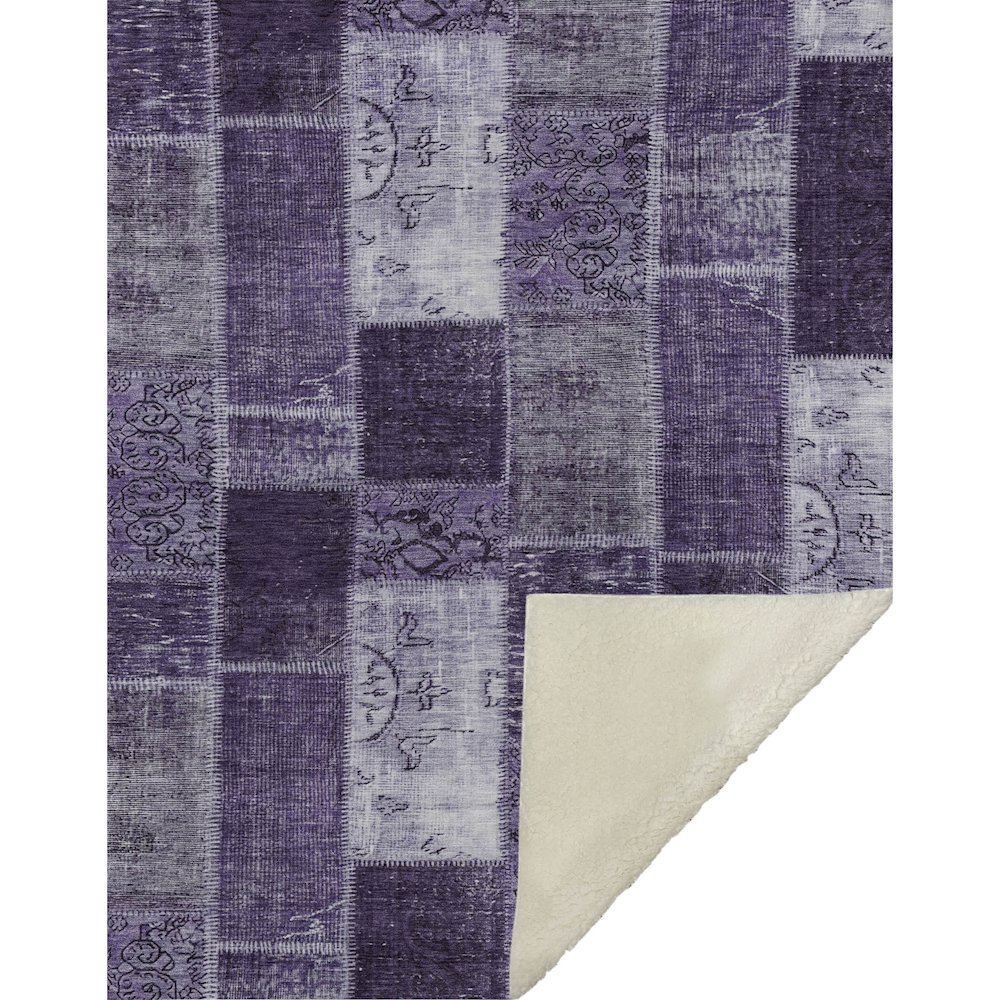 Premium Machine Washable ASB631 Purple 50" x 70" Sherpa Throw Blanket. Picture 1