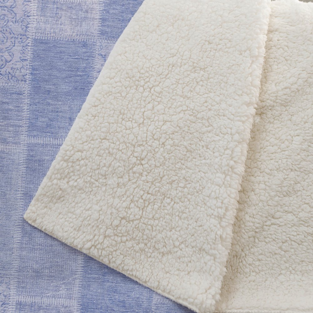 Premium Machine Washable ASB631 Sky 50" x 70" Sherpa Throw Blanket. Picture 2