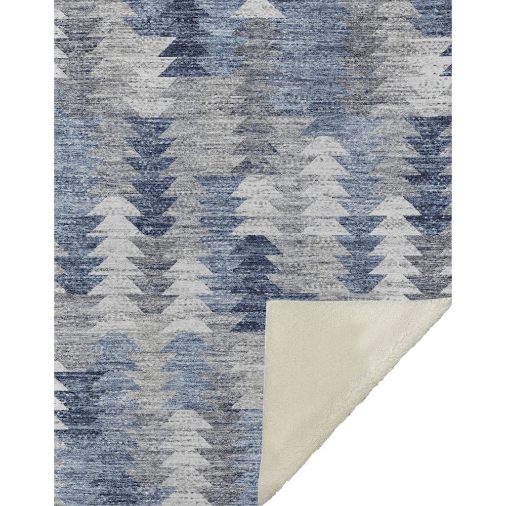 Premium Machine Washable ASB632 Blue 50" x 70" Sherpa Throw Blanket. Picture 1