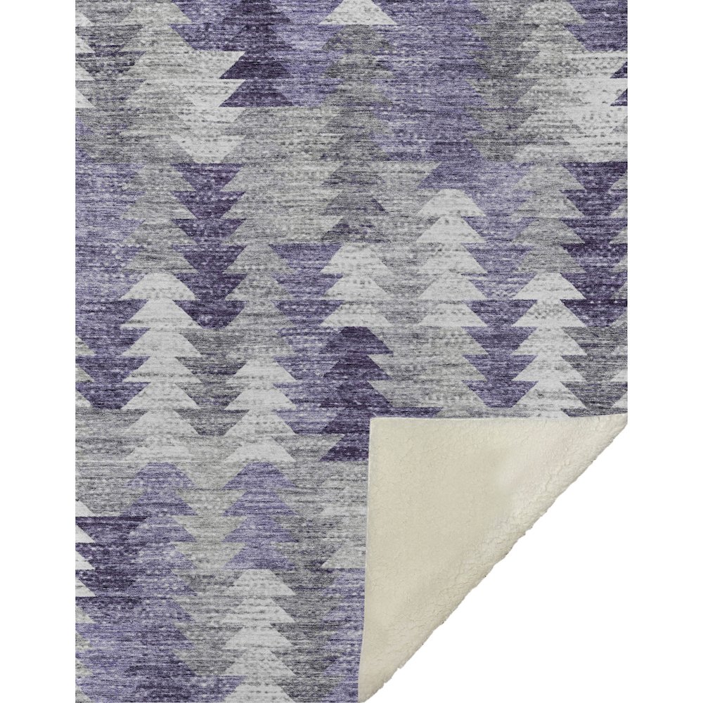 Premium Machine Washable ASB632 Purple 50" x 70" Sherpa Throw Blanket. Picture 1