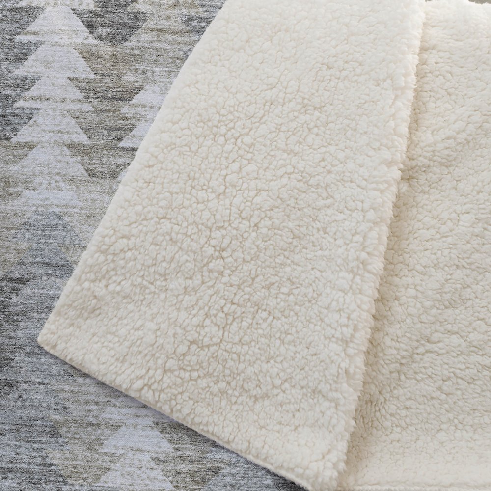 Premium Machine Washable ASB632 Taupe 50" x 70" Sherpa Throw Blanket. Picture 2