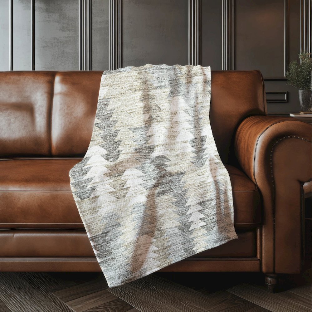 Premium Machine Washable ASB632 Taupe 50" x 70" Sherpa Throw Blanket. Picture 4