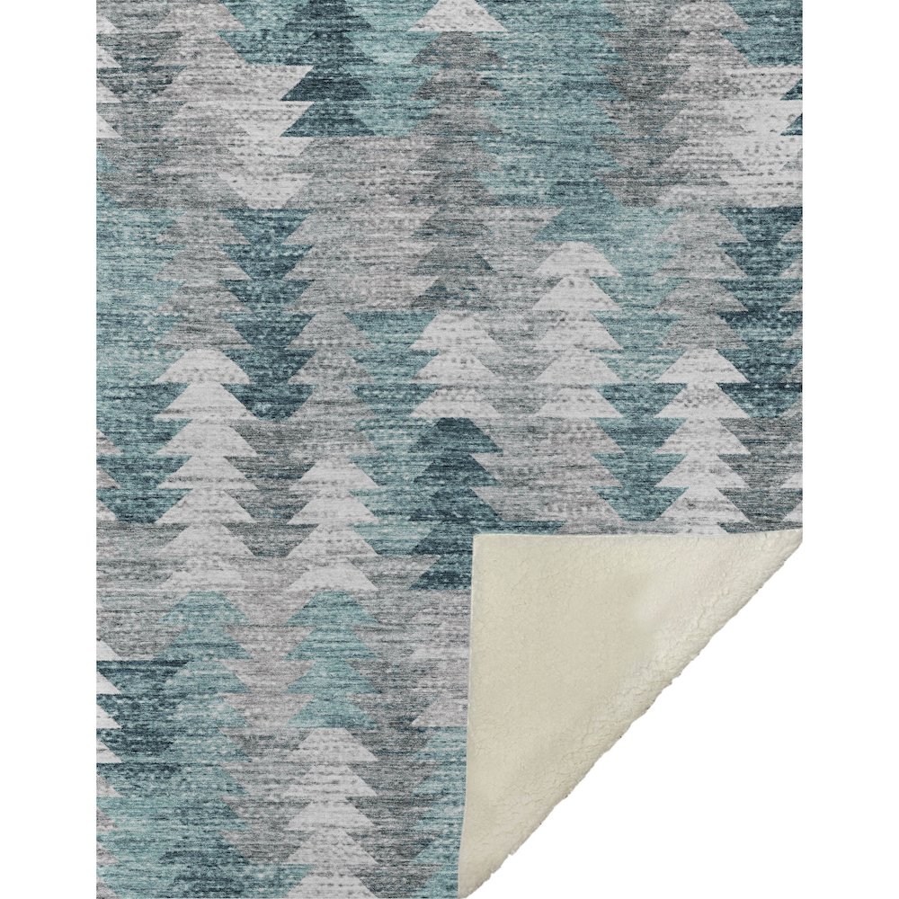 Premium Machine Washable ASB632 Teal 50" x 70" Sherpa Throw Blanket. Picture 1
