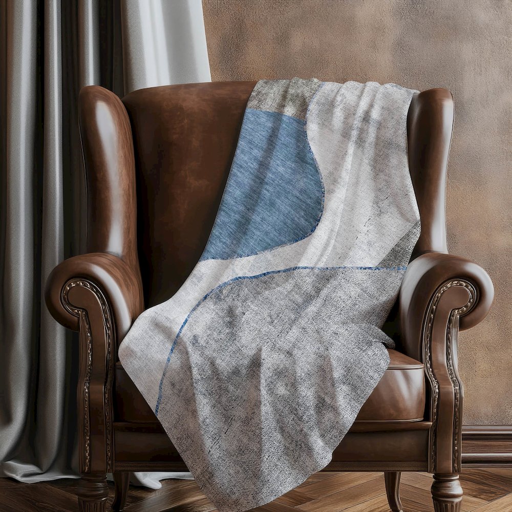 Premium Machine Washable ASB633 Blue 50" x 70" Sherpa Throw Blanket. Picture 5