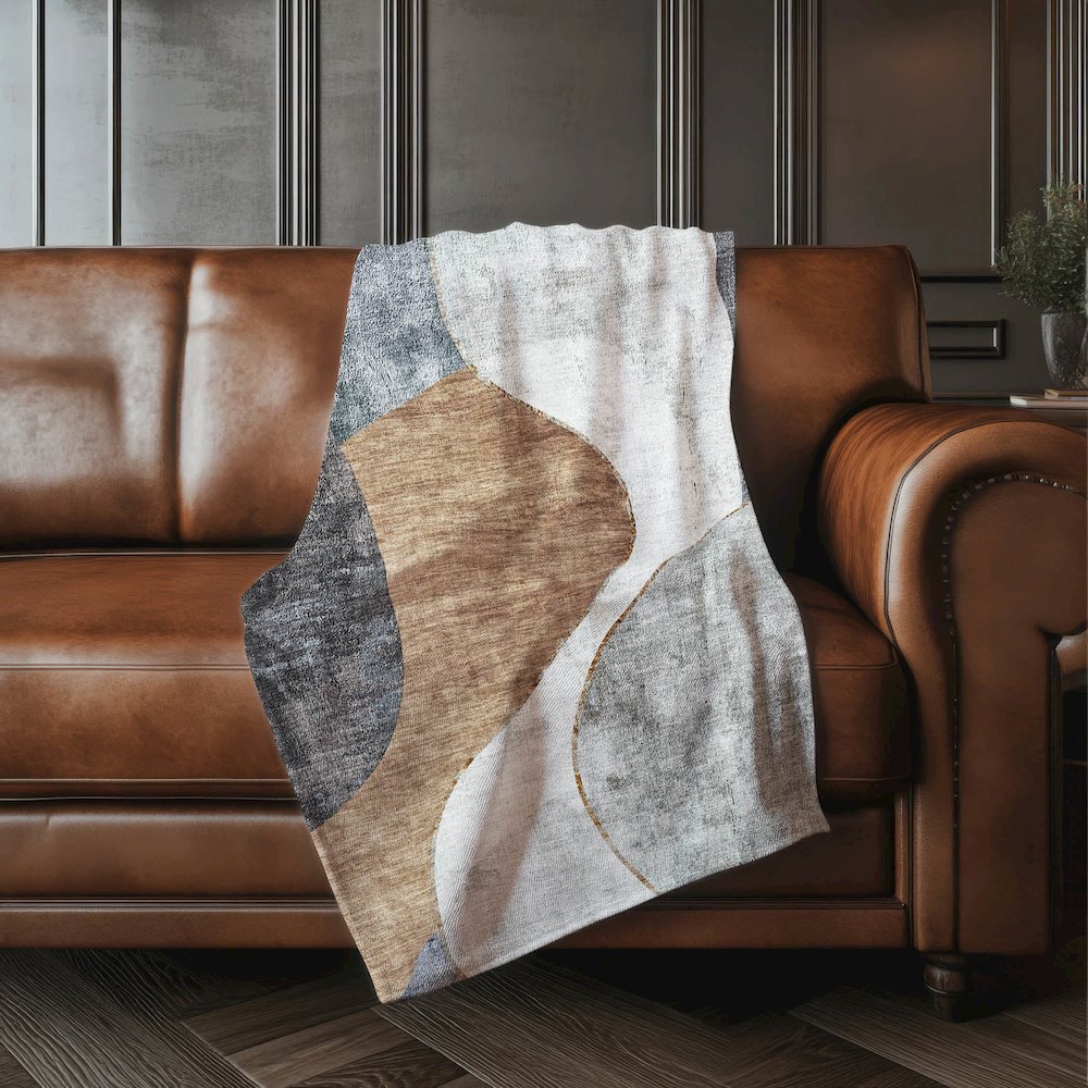 Premium Machine Washable ASB633 Gray 50" x 70" Sherpa Throw Blanket. Picture 4