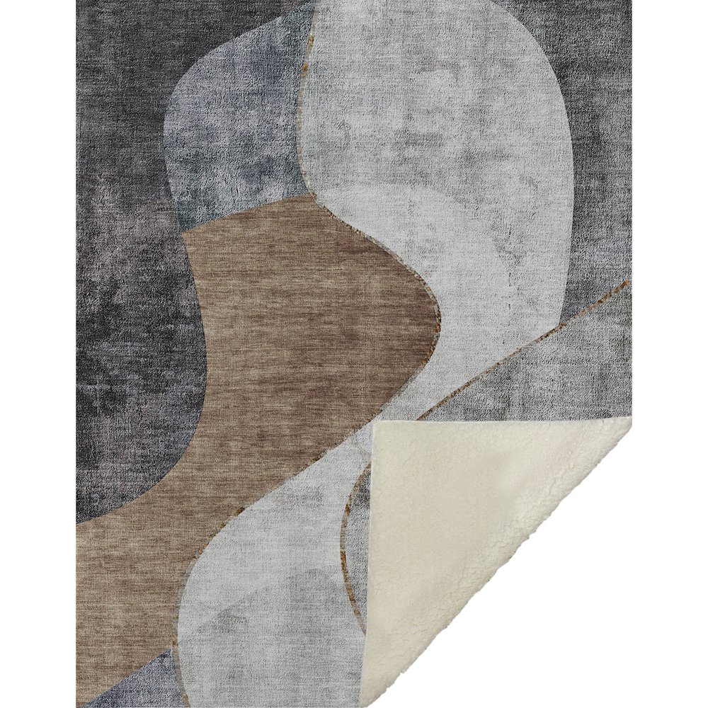 Premium Machine Washable ASB633 Gray 50" x 70" Sherpa Throw Blanket. Picture 1