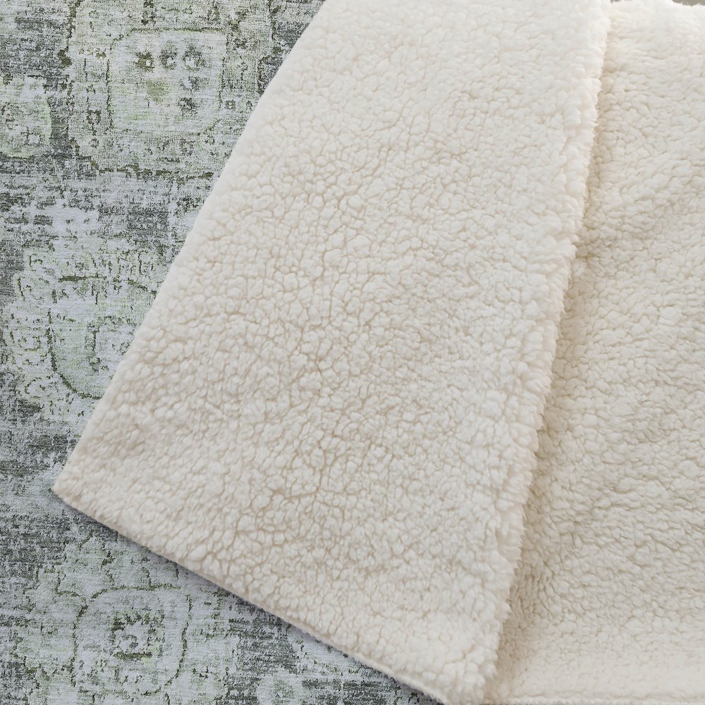 Premium Machine Washable ASB634 Aloe 50" x 70" Sherpa Throw Blanket. Picture 2