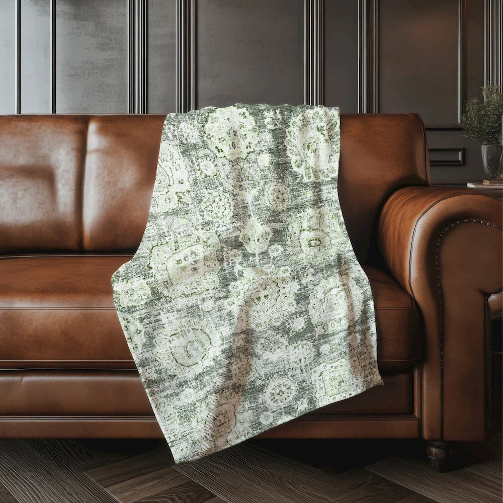 Premium Machine Washable ASB634 Aloe 50" x 70" Sherpa Throw Blanket. Picture 4