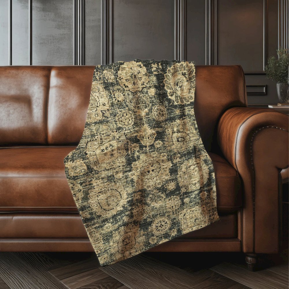 Premium Machine Washable ASB634 Charcoal 50" x 70" Sherpa Throw Blanket. Picture 4