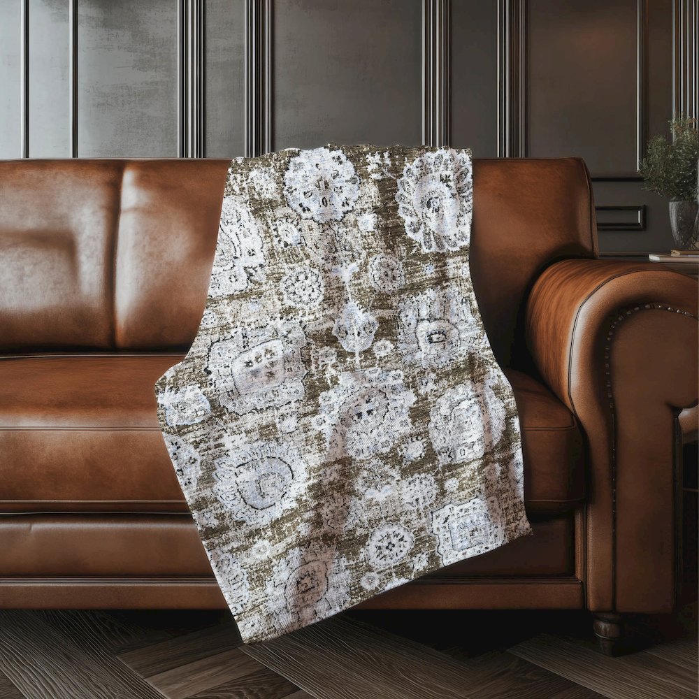 Premium Machine Washable ASB634 Chocolate 50" x 70" Sherpa Throw Blanket. Picture 4