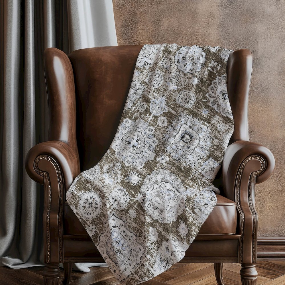 Premium Machine Washable ASB634 Chocolate 50" x 70" Sherpa Throw Blanket. Picture 5