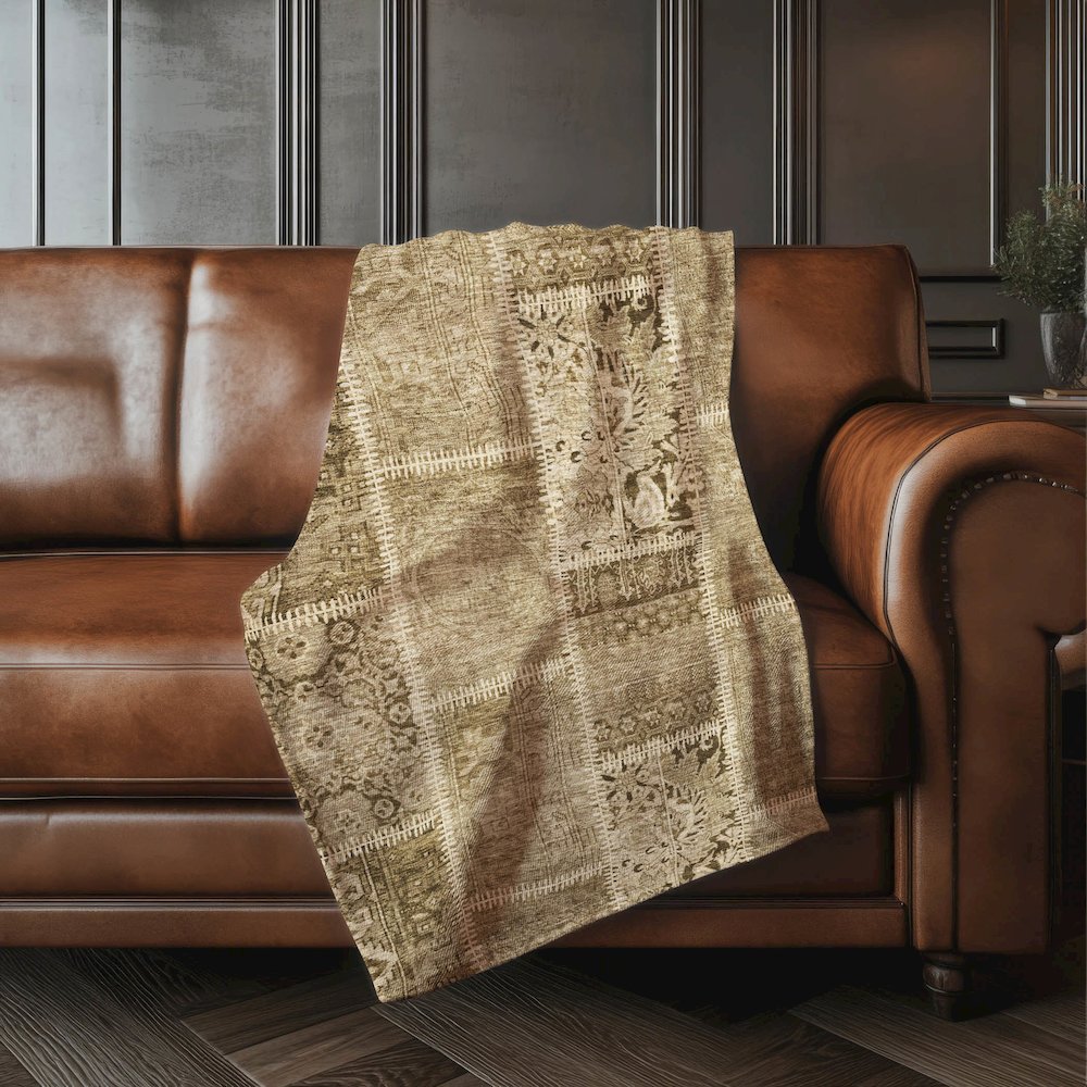 Premium Machine Washable ASB635 Brown 50" x 70" Sherpa Throw Blanket. Picture 4
