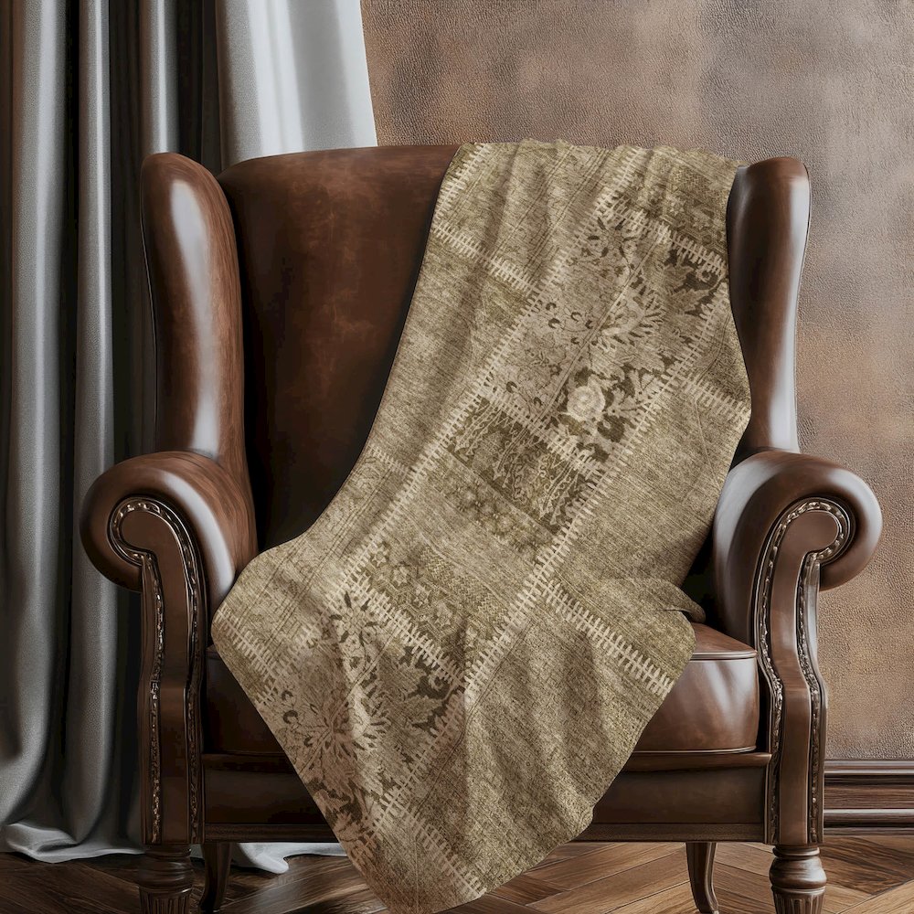 Premium Machine Washable ASB635 Brown 50" x 70" Sherpa Throw Blanket. Picture 5