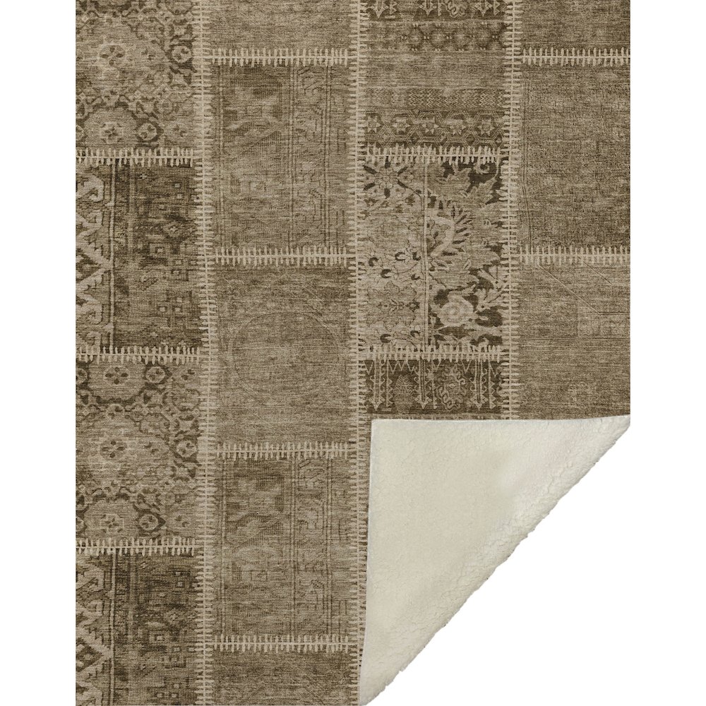 Premium Machine Washable ASB635 Brown 50" x 70" Sherpa Throw Blanket. Picture 1