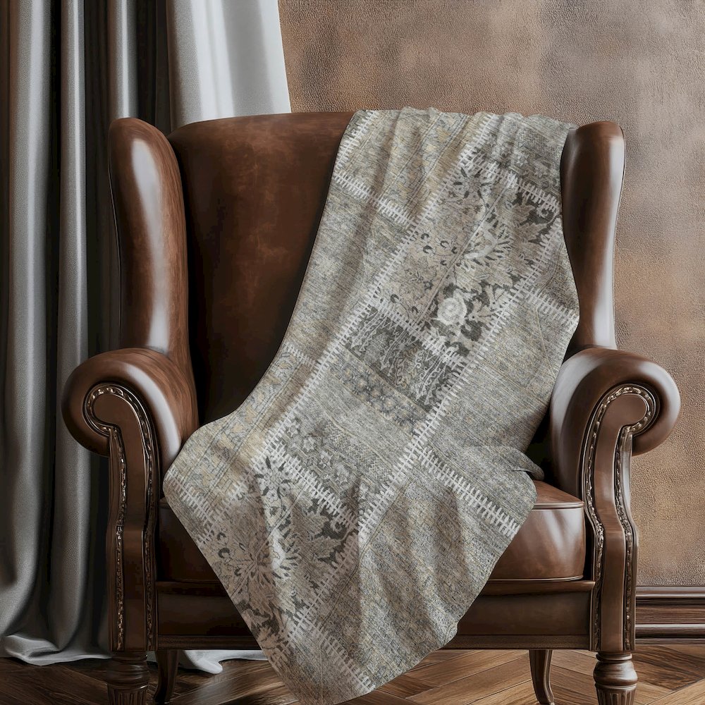 Premium Machine Washable ASB635 Taupe 50" x 70" Sherpa Throw Blanket. Picture 5