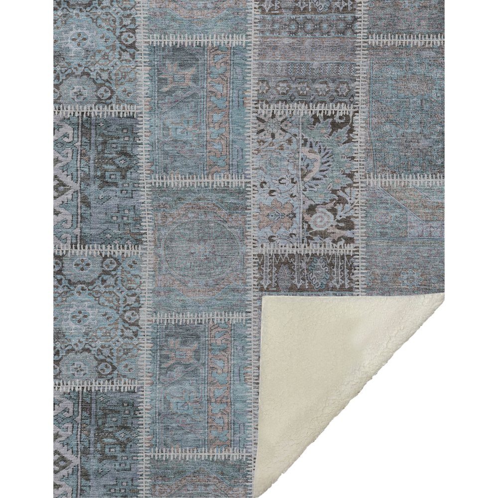 Premium Machine Washable ASB635 Teal 50" x 70" Sherpa Throw Blanket. Picture 1