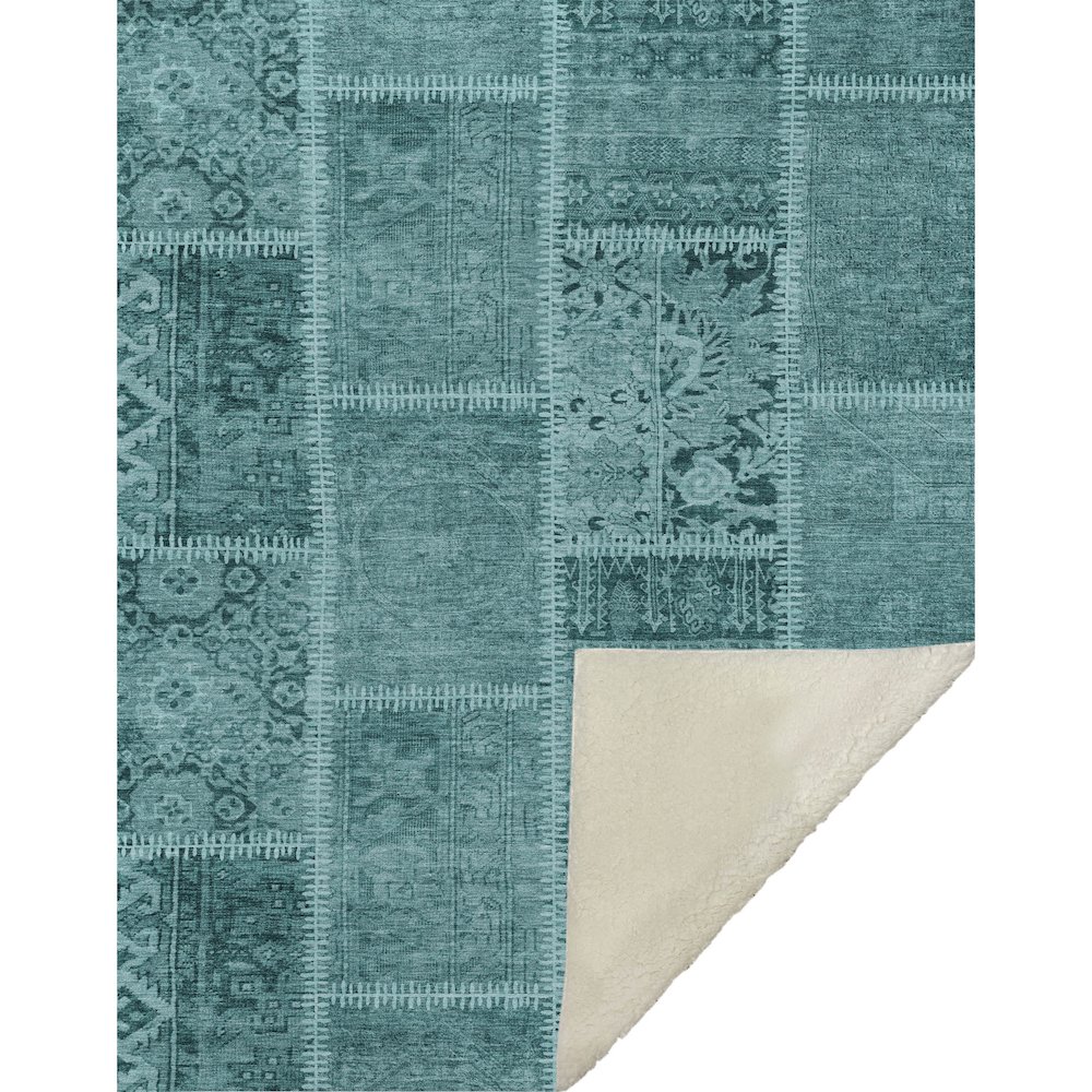 Premium Machine Washable ASB635 Turquoise 50" x 70" Sherpa Throw Blanket. Picture 1