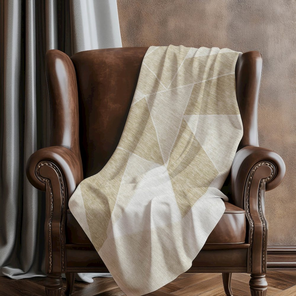 Premium Machine Washable ASB636 Beige 50" x 70" Sherpa Throw Blanket. Picture 5