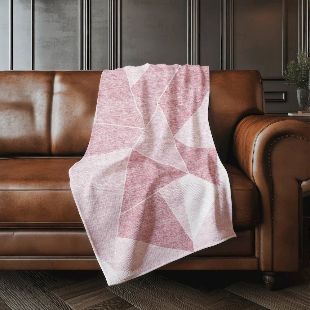 Premium Machine Washable ASB636 Blush 50" x 70" Sherpa Throw Blanket. Picture 4