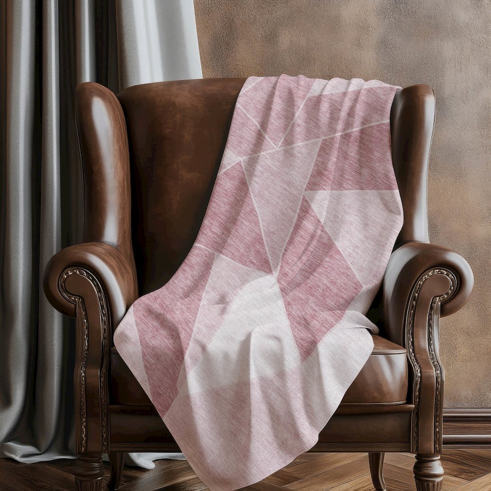 Premium Machine Washable ASB636 Blush 50" x 70" Sherpa Throw Blanket. Picture 5