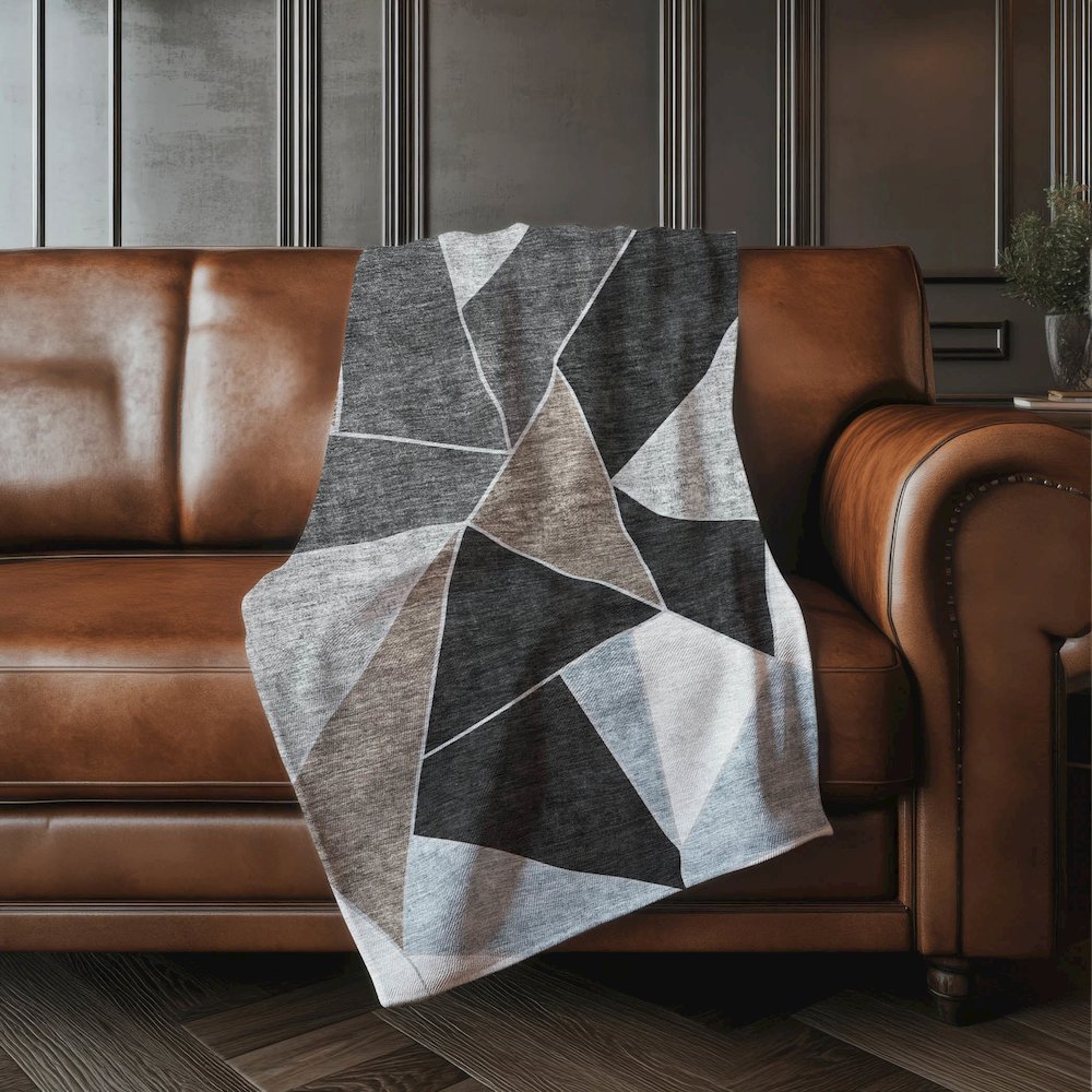 Premium Machine Washable ASB636 Chocolate 50" x 70" Sherpa Throw Blanket. Picture 4