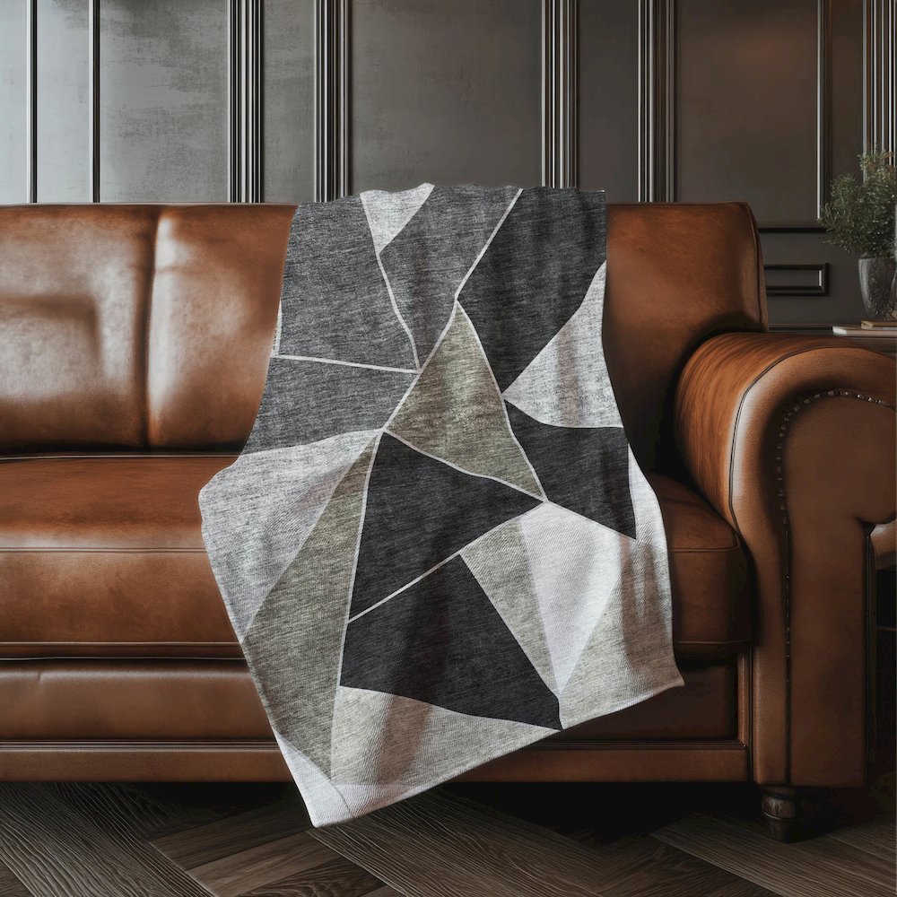 Premium Machine Washable ASB636 Coffee 50" x 70" Sherpa Throw Blanket. Picture 4