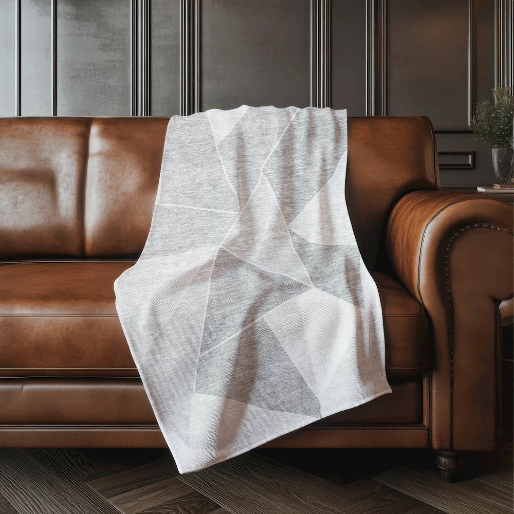 Premium Machine Washable ASB636 Gray 50" x 70" Sherpa Throw Blanket. Picture 4