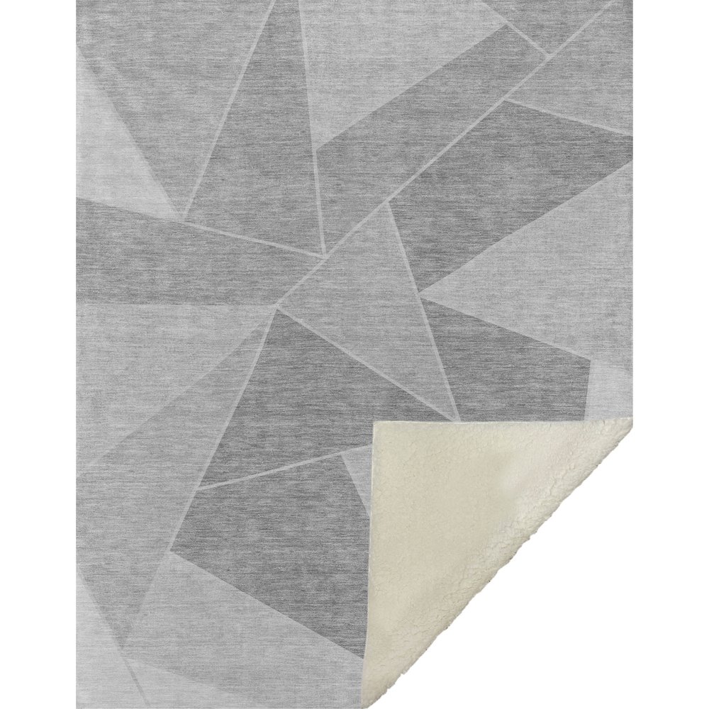 Premium Machine Washable ASB636 Gray 50" x 70" Sherpa Throw Blanket. Picture 1