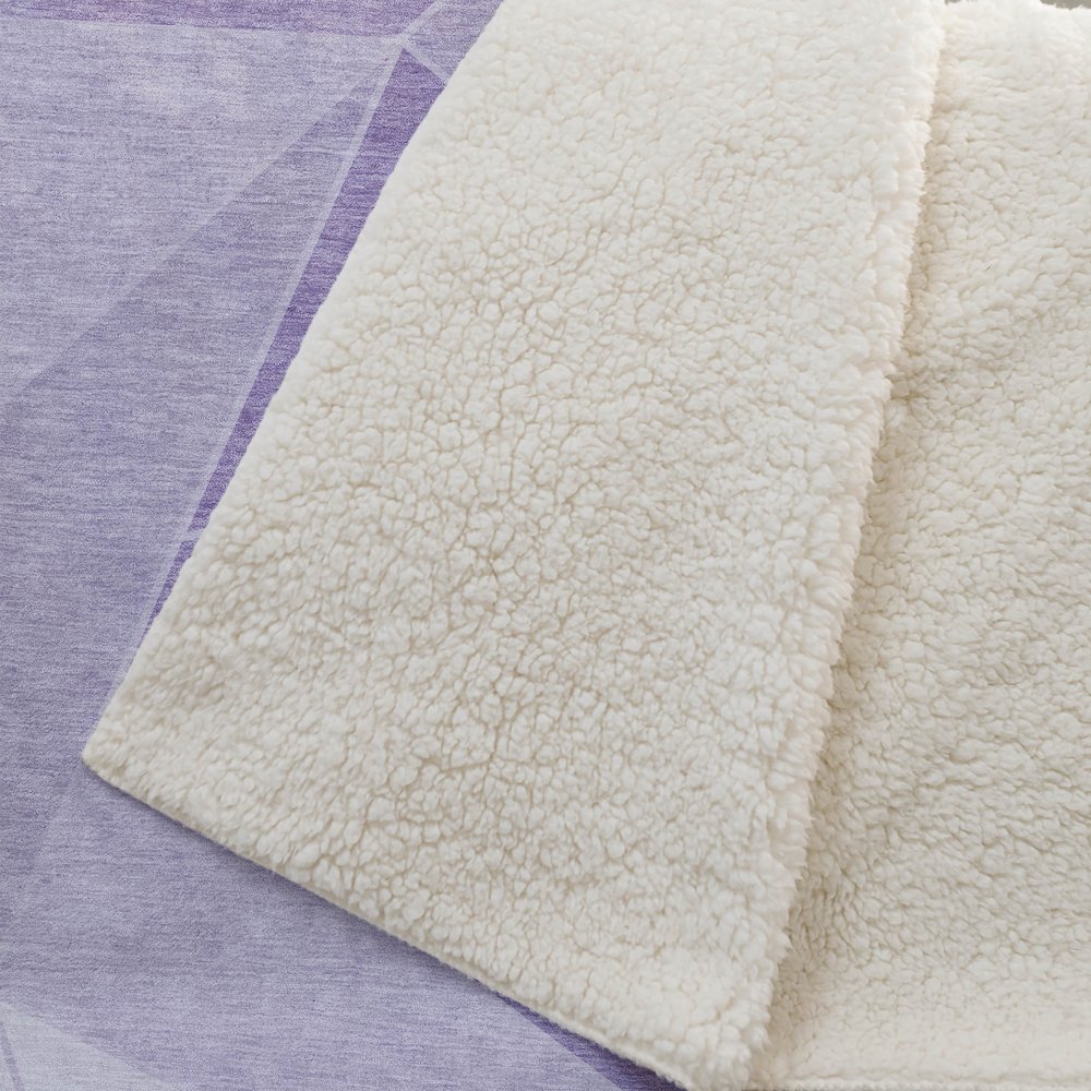 Premium Machine Washable ASB636 Lilac 50" x 70" Sherpa Throw Blanket. Picture 2