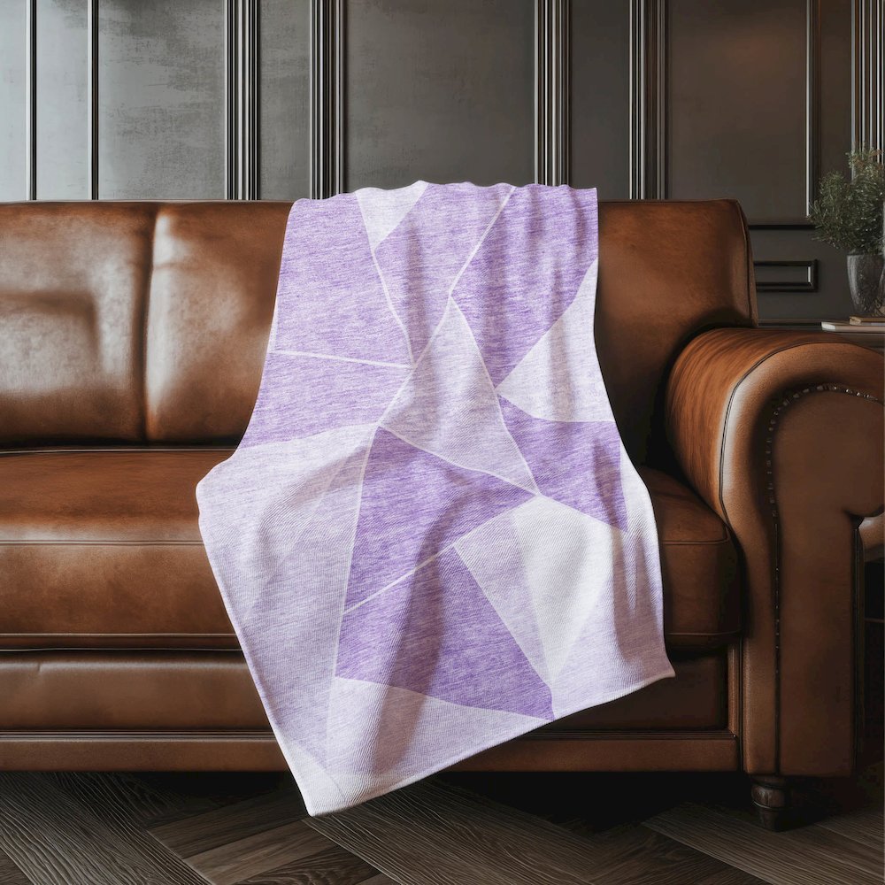 Premium Machine Washable ASB636 Lilac 50" x 70" Sherpa Throw Blanket. Picture 4
