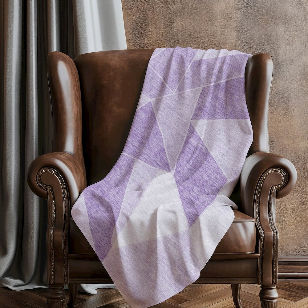 Premium Machine Washable ASB636 Lilac 50" x 70" Sherpa Throw Blanket. Picture 5